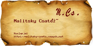 Malitsky Csató névjegykártya